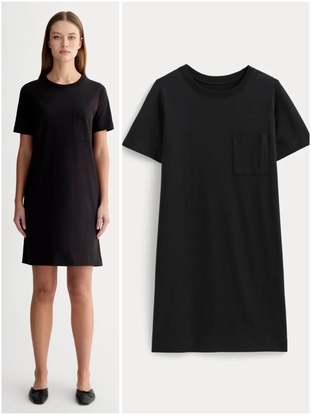 Everlane Organic Cotton Weekend Tee Dress Black T Shirt Mini XXS NWT